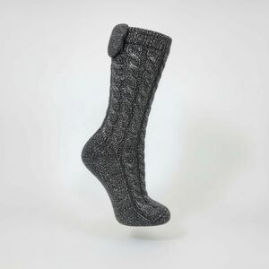 UGG Black, Gray And Silver Fleece Lined Socks, Size 9-11